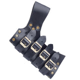 PU Sheath Holder, for Knight Sword, with Iron Buckles, Garment Accessories, Black, 180x155x13mm, Inner Diameter: 41x15mm