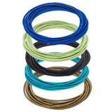 50Pcs 5 Colors Spring Bracelets Set, Minimalist Steel French Wire/Gimp Wire Stretch Bracelets for Stackable Wearing, Mixed Color, Inner Diameter: 2-1/4 inch(5.85cm), 10Pcs/color