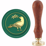 Brass Wax Seal Stamp with Handle, for DIY Scrapbooking, Pigeon Pattern, 89x30mm