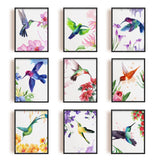 Chemical Fiber Oil Canvas Hanging Painting, Home Wall Decoration Accessories, Rectangle, Bird Pattern, 250x200mm, 9pcs/set
