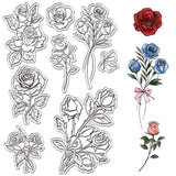 Custom PVC Plastic Clear Stamps, for DIY Scrapbooking, Photo Album Decorative, Cards Making, Stamp Sheets, Film Frame, June Rose, 160x110x3mm