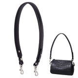 PU Leather Bag Straps, Wide Bag Handles, with Zinc Alloy Swivel Clasps, Purse Making Accessories, Black, 72.5x3.55cm