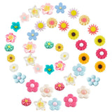 Resin Cabochons, Flower, Mixed Color, 84pcs/box