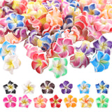 Handmade Polymer Clay 3D Flower Plumeria Beads, Mixed Color, 12x8mm, Hole: 1.6~2mm, 100pcs/bag