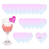 40Pcs Acrylic Wine Glass Charms, Goblet Marker, Heart, 35x39.5x1.5mm