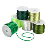 6Rolls 6 Color Nylon Rattail Satin Cord, Beading String, for Chinese Knotting, Jewelry Making, Mixed Color, 2mm, about 10.93 yards(10m)/roll, 6 color, 1roll/color, 6 rolls