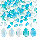 150Pcs 5 Color Transparent Glass Beads, Top Drilled Beads, Teardrop, Mixed Color, 9x6x5mm, Hole: 1mm, 30Pcs/color