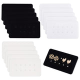 12Pcs 3 Colors 10-Hole Acrylic Earring Display Cards, Rectangle Jewelry Organizer Holder for Earring Storage, Mixed Color, 8.9x4.9x0.25cm, Hole: 3mm, 4pcs/color