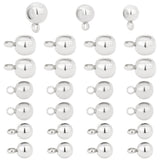 45Pcs 3 Style Brass Tube Bails, Loop Bails, Slider Stopper Beads, Cadmium Free & Lead Free, 925 Sterling Silver Plated, 6~8.5x4~6x3.5~4.5mm, Hole: 1.2~2mm and 1~1.4mm, 15Pcs/style