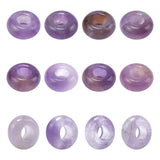 Natural Amethyst European Beads, Large Hole Beads, Rondelle, 12x6mm, Hole: 5mm, 12pcs