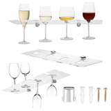 4-Hole Acrylic Wall-Mounted Glass Holder Display Racks, Whiskey Spirits Wine Glass Holder, with Iron Screws, Clear, 28x10x0.3cm