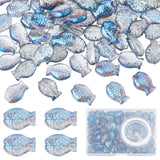 DIY Fish Stretch Bracelet Making Kits, Including Electroplate Glass Beads, Elastic Thread, Sky Blue, Beads: 100Pcs/box