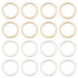 40Pcs 2 Colors Brass Linking Rings, Donut, Nickel Free, Real 18K Gold Plated & Real Platinum Plated, 10x1mm, 20pcs/color