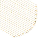 12Pcs 3 Size Brass Cable Chain Necklaces Set for Women, Golden, 17.91~17.99 inch(45.5~45.7cm), 4Pcs/size