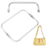 2Pcs Aluminum Bag Handle, Bag Replacement Accessories, Silver Color Plated, 9.5x25x2cm