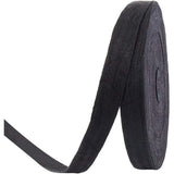 Cotton Ribbons, Herringbone Ribbon, for Jewelry Making, Black, 1 inch(25mm), about 45m/Roll