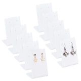 10Pcs Acrylic Earring Stands Displays, L-shaped, Rectangle, White, 3.6x4.95x7cm