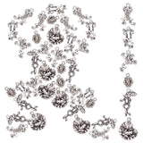 108Pcs 6 Style Tibetan Style Alloy Frog Charms, Antique Silver, 13~26x9~17x2~3mm, Hole: 1.5~2mm, 18pcs/style