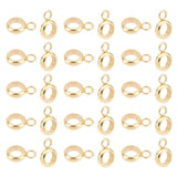 201 Stainless Steel Tube Bails, Loop Bails, Ring Bail Beads, Real 18K Gold Plated, 9x6x2mm, Hole: 1.8mm, 80pcs/box