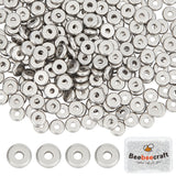 304 Stainless Steel Spacer Beads, Flat Round, Stainless Steel Color, 4x1.2mm, Hole: 1.2mm, about 300pcs/box