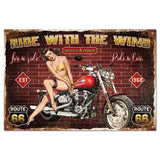 Vintage Metal Tin Sign, Iron Wall Decor for Bars, Restaurants, Cafe Pubs, Rectangle, Motorbike, 300x200x0.5mm