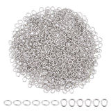 304 Stainless Steel Jump Rings, Open Jump Rings, Oval, Stainless Steel Color, 26 Gauge, 3x2.5x0.4mm, Inner Diameter: 1x2mm, 1000pcs/box