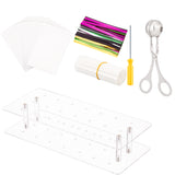 DIY Bakeware Tools, Inclduing Transparent Acrylic Lollipop Display Stands, 304 Stainless Steel Meat Baller Scoop Tongs, Plastic Baking Bags & Wire Twist Ties, Paper Cake Pop Sticks, Mixed Color
