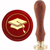 Brass Wax Seal Stamp with Handle, for DIY Scrapbooking, Hat Pattern, 3.5x1.18 inch(8.9x3cm)