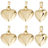 10Pcs Eco-Friendly Rack Plating Brass Pendants, Long-Lasting Plated, Lead Free & Cadmium Free, Heart Charm, Real 18K Gold Plated, 18x15x7mm, Hole: 4.5x3.5mm