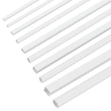 40Pcs 10 Style ABS Plastic Hollow Round & Square Tubes, DIY Handmade Sand Table Material Model Building , White, 300~400x3~8mm, Hole: 2~7mm, 10pcs/style