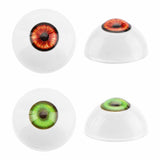 2Pairs 2 Colors Plastic Craft Eyes, Hollow Eyeballs, Doll Making Accessories, Half Round, Mixed Color, 32x18mm, Inner Diameter: 26mm, 1pair/color