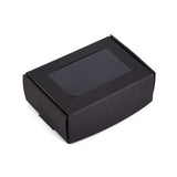 Craft Paper Boxes, with Windows, Rectangle, Black, 6.2x8.7x3cm
