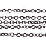 Brass Cable Chains, Soldered, Nickel Free, Long-Lasting Plated, Gunmetal, 2x1.5x0.5mm