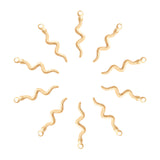 304 Stainless Steel Pendants, Snake, Golden, 28x6.5x1.5mm, Hole: 2mm, 10pcs/box