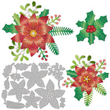 Christmas Theme Carbon Steel Cutting Dies Stencils, for DIY Scrapbooking, Photo Album, Decorative Embossing Paper Card, Stainless Steel Color, Flower Pattern, 101x140x0.8mm