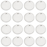 200Pcs 201 Stainless Steel Stamping Blank Tag Pendants, Flat Round, Stainless Steel Color, 10x1mm, Hole: 1.2mm
