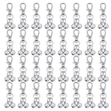 32Pcs 304 Stainless Steel Bell Charm Decorations, with Alloy Swivel Lobster Claw Clasps, Swivel Snap Hook, Stainless Steel Color, 47mm, Bell: 13x10mm