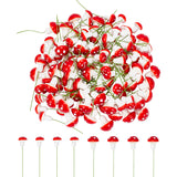 100Pcs Plastic Plant Mini Miniatures Artificial Mushroom, for DIY Garden Bonsai Photography Props Decoration, Red, 69.5~79x16~22.5mm