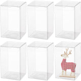 Transparent Plastic PVC Box Gift Packaging, Waterproof Folding Box, Square, Clear, 22.2x12x0.1cm, Box: 6x6x10cm