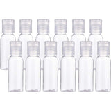 30ml Transparent PET Refillable Plastic Disc Top Cap Bottles, Round Shoulder, Clear, 9.1cm, Capacity: 30ml