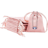 Faux Suede Packing Pouches, Drawstring Bags, Pink, 9.6x8cm