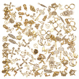 Tibetan Style Alloy Pendants, Lead Free & Cadmium Free, Mixed Shapes, Antique Golden, about 90~100pcs/box