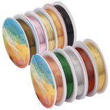 10 Rolls 10 Colors Round Copper Jewelry Wire, Mixed Color, 20 Gauge, 0.8mm, about 9.84 Feet(3m)/roll, 1roll/color