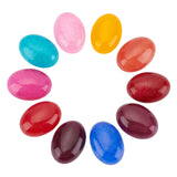Natural White Jade Cabochons, Dyed, Oval, 18x13x5mm, 4pcs/color, 40pcs/box