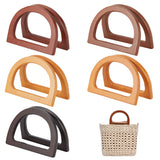 10Pcs 5 Colors Wood Bag Handles, Letter D Shape, Mixed Color, 12x8.5x0.93cm, Inner Diameter: 6x9cm, 2pcs/color