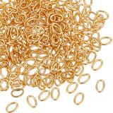300Pcs Brass Open Jump Rings, Long-Lasting Plated, Oval Ring, Real 18K Gold Plated, 18 Gauge, 6x4x1mm