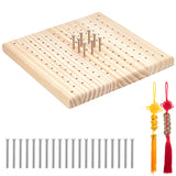 Wood Crochet Blocking Board, Knitting Loom, with Detachable Stainless Steel Nail, for Making Cushions, Scarves, Hats, Headbands, Shawl, BurlyWood, 20x20x1.7cm, 1 set/box