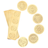 30 Sheets 6 Style Self Adhesive Gold Foil Embossed Stickers, Medal Decoration Sticker, Mixed Patterns, 22x6x5x0.05cm, 5 sheet/style