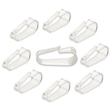 12Pcs 925 Sterling Silver Snap on Bails, with 925 Stamp, Silver, 8x4x2.5mm, Hole: 2.5x6.5mm