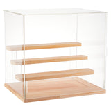 Assemble Acrylic Display Boxed, with and Wood, for Model Toy Display, Clear, 31.6x23.9x1.15cm, 11pcs/set